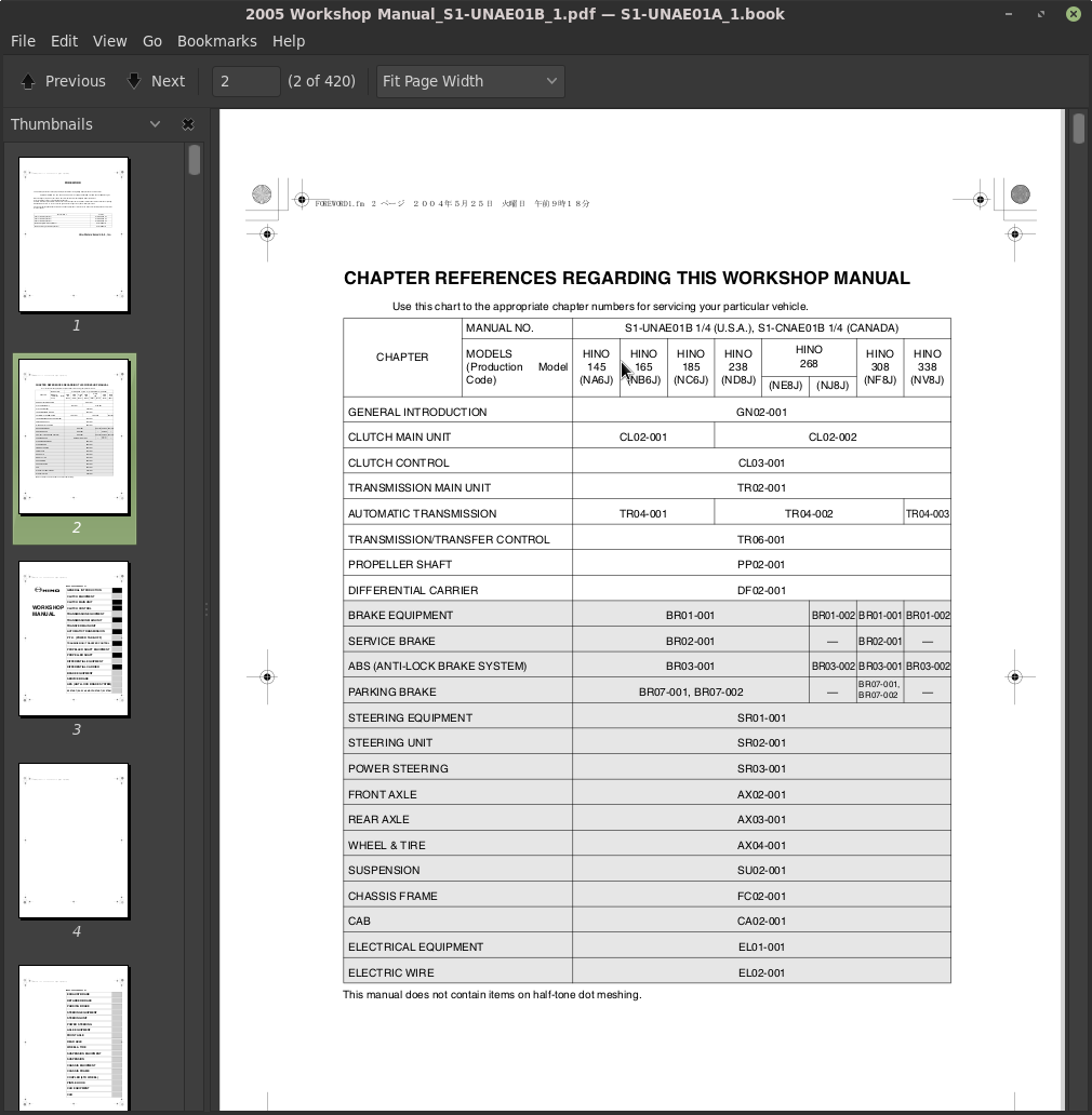 Hino 145, 165, 185, 238, 268, 338 Series Trucks 2005 Workshop Manual | Quality Service Manual
